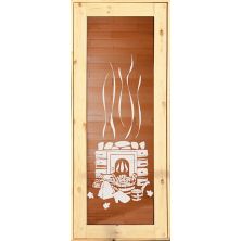 Двери для бани и сауны ПО-14 «Печка» Бронза (Осина)