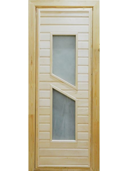 Банная дверь ПО-8 Сатин (Липа)