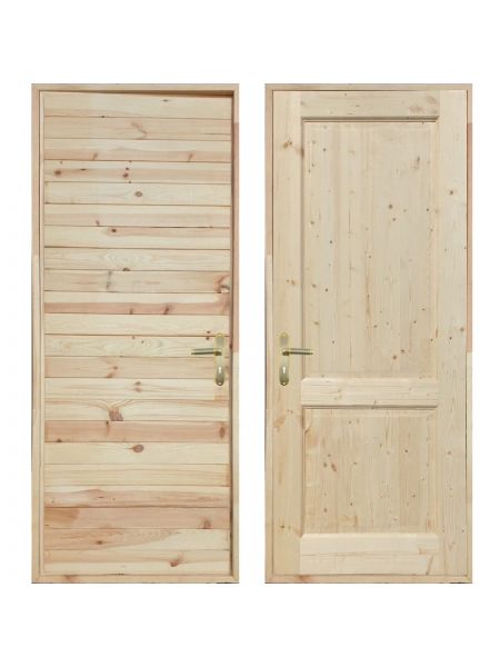 Входная деревянная дверь «ЗИМА - Имитация бруса / Классика»
