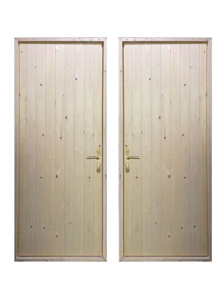 Входная деревянная дверь «ЩИТОВАЯ ЭКОНОМ - Вагонка / Вагонка»