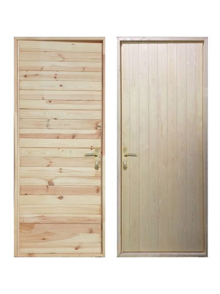 Входная деревянная дверь «ЩИТОВАЯ - Имитация бруса / Вагонка»