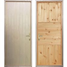Входная деревянная дверь «ЗИМА - Вагонка / Палермо»