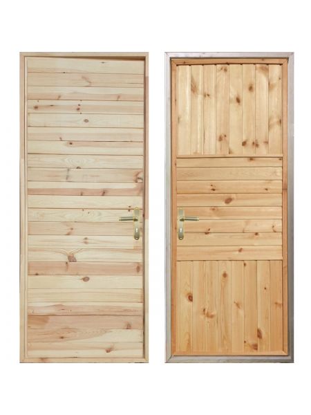 Входная деревянная дверь «ЗИМА - Имитация бруса / Палермо»