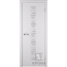 Межкомнатные двери Крона ПГ Греция (Белая эмаль)