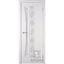 Межкомнатные двери Крона ПО Греция (Белая эмаль)