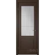 Межкомнатные двери ВФД Доррен 58ДО05 (Шоколадная эмаль - Белый сатинат с гравировкой)