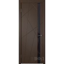 Межкомнатные двери ВФД Флитта 26ДО05 (Шоколадная эмаль - Стекло черное)