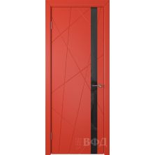Межкомнатные двери ВФД Флитта 26ДО07 (Красная эмаль - Стекло черное)