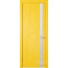 Межкомнатные двери ВФД Флитта 26ДО08 (Желтая эмаль - Стекло белое)