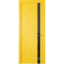 Межкомнатные двери ВФД Флитта 26ДО08 (Желтая эмаль - Стекло черное)