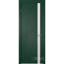 Межкомнатные двери ВФД Флитта 26ДО10 (Зеленая эмаль - Стекло белое)