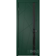 Межкомнатные двери ВФД Флитта 26ДО10 (Зеленая эмаль - Стекло черное)