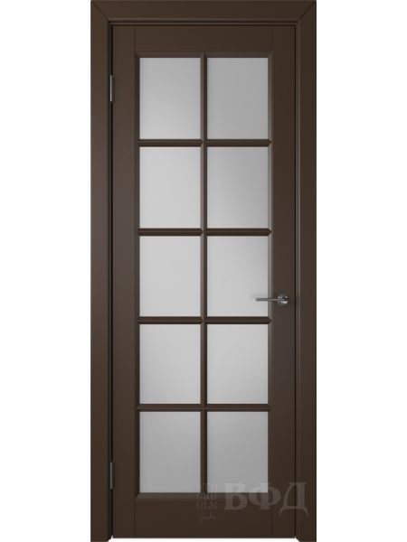 Межкомнатная дверь ВФД Гланта 57ДО05 (Шоколадная эмаль - Белый сатинат)