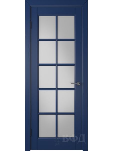 Межкомнатная дверь ВФД Гланта 57ДО09 (Синяя эмаль - Белый сатинат)