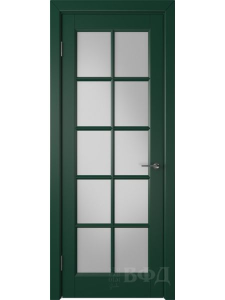 Межкомнатная дверь ВФД Гланта 57ДО10 (Зеленая эмаль - Белый сатинат)