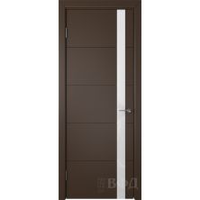 Межкомнатные двери ВФД Тривиа 50ДО05 (Шоколадная эмаль - Стекло белое)