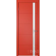 Межкомнатные двери ВФД Тривиа 50ДО07 (Красная эмаль - Стекло белое)
