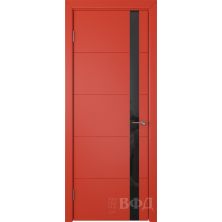Межкомнатные двери ВФД Тривиа 50ДО07 (Красная эмаль - Стекло черное)