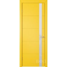 Межкомнатные двери ВФД Тривиа 50ДО08 (Желтая эмаль - Стекло белое)