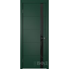 Межкомнатные двери ВФД Тривиа 50ДО10 (Зеленая эмаль - Стекло черное)